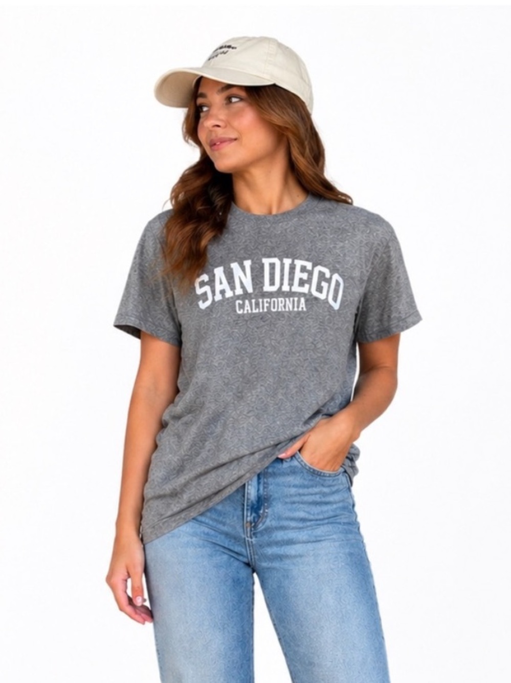 San Diego California MV Sport Graphic Tee - Grey - Size Medium unisex men women